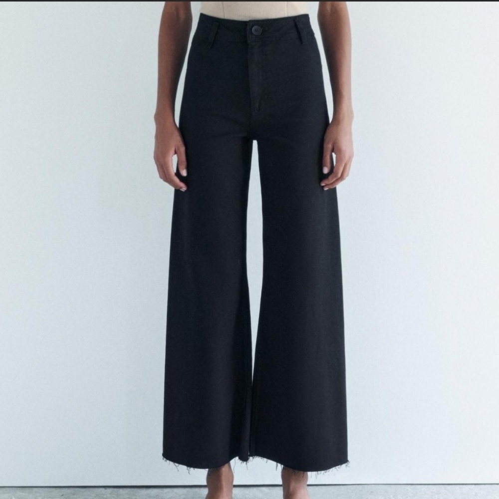 ZARA Marine Straight High Rise Jeans size 2 black